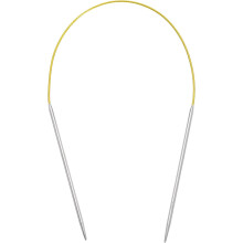 Size US 2 (2.75mm) Knitting Needles Circular Needle 16 Inch(40cm) Round Metal Stainless Steel Needle for Handmade Projects DIY Knitting Yellow