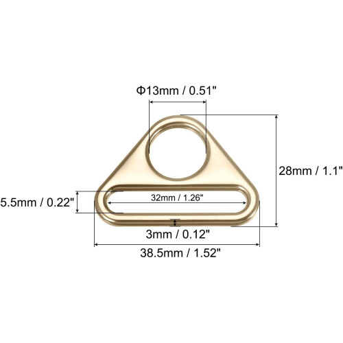 Triangle Buckle Adjuster, Triangle D Rings Adjuster Triangle with bar Swivel Clip for Webbing Bag 1