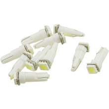 10pcs T5 Wedge 1-LED 5050 Surface Mount Device Dashboard Instrument Panel Light for Automotive