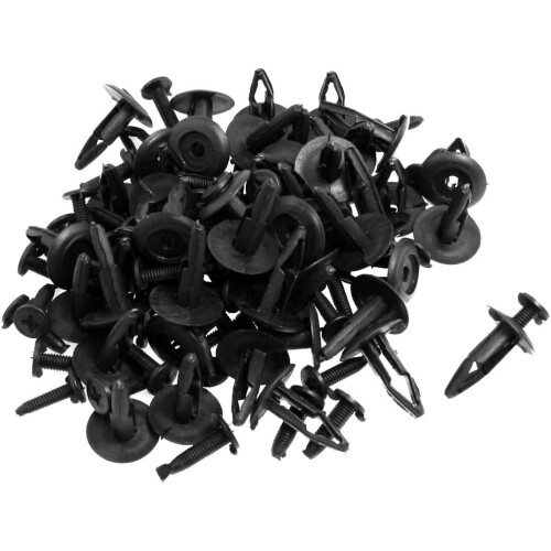 50 Pcs 7mm Hole Plastic Fastener Rivet Push Retainer Bumper Clip Black