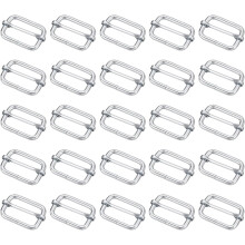 Metal Slide Buckle, Metal Adjustable Buckles, Flat Slide Strap Release Buckles for Backpack Purse Webbing Strap