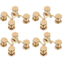 Pants Waist Tightener, 4 Sets Adjustable Buttons for Jeans, Waist Extender Buckle Set, Waistband Button Pins for Jeans Pants Skirts Sleeves (Gold)