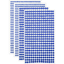 2190 Pcs 3mm/5mm Rhinestone Stickers - 4 Sheets Self-Adhesive Round Rhinestone Stickers for Crafts, Nail, Makeup & Festival (Deep Blue)