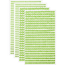 2190 Pcs 3mm/5mm Rhinestone Stickers for Crafts, 4 Sheet Self-Adhesive Round Crystal Jewelry for Nail, Makeup, Festival (Green)