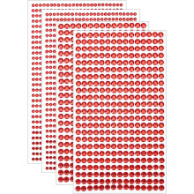 2190 Pcs 3mm/5mm Rhinestone Stickers - Self-Adhesive Round Rhinestone Stickers for Crafts, Nail Art, Makeup & Festivals (Red)