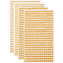 2190 Pcs 3mm/5mm Rhinestone Stickers for Crafts, 4 Sheet Self-Adhesive Round Crystal Jewelry for Nail, Makeup, Festival (Golden Yellow)