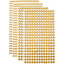 1394 Pcs 4mm/6mm Rhinestone Stickers for Crafts - 4 Sheet Self-Adhesive Round Crystal Jewelry for Nail, Makeup, Festival (Golden Yellow)