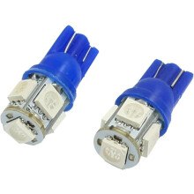 2 Pcs Car Auto T10 194 Blue 5050 5-Surface Mount Device LED Light Bulb Lamp