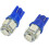 2 Pcs Car Auto T10 194 Blue 5050 5-Surface Mount Device LED Light Bulb Lamp 1