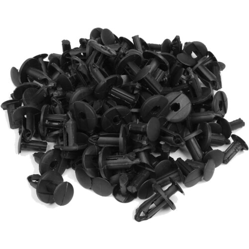 100pcs 30mm Long Plastic Push Fasteners Rivets Clips 20mm Head for Car