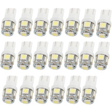 20 Pcs Car T10 White 5050 5 Surface Mount Device LED Turning Light Wedge Lamps Internal