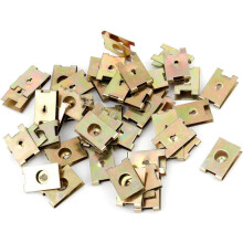 50pcs Copper Tone Spring Metal Car Door Pannel Spire Screw U-Type Clip