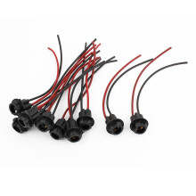 10 Pcs Car T10 Bulb Brake Signal Light Lamp Sockets Harness Wire Black