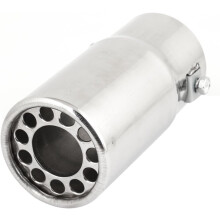 58mm Inlet Dia 14.5cm Long Screw Fix Metallic Straight Exhaust Muffler