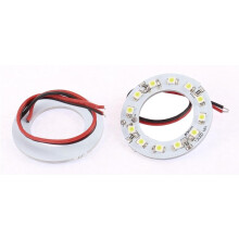 2pcs Car 1210 12 SMD LEDs White Angel Eye Ring Headlight Lamp 40mm Dia DC 12V