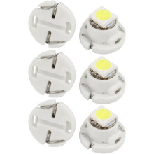 6pcs T4.7 White 5050 LED Surface Mount Device Dashboard Panel Meter Light Bulb Internal