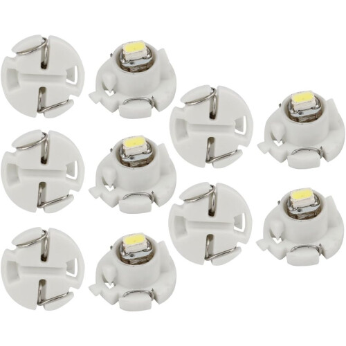 10 Pcs T4.2 White 3020 1 Surface Mount Device LED Meter Panle Light for Car Internal