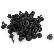 Car 8mm Hole Black Plastic Rivets Fastener Fender Bumper Clips 100 Pcs