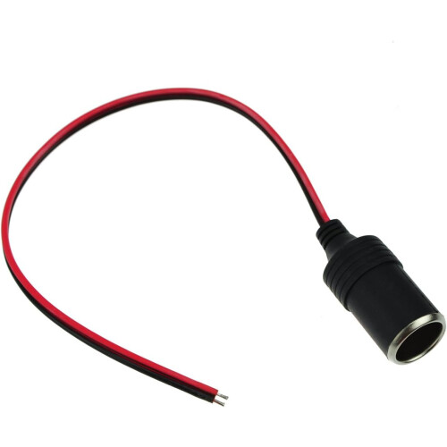 Car Charger Female Cigarette Lighter Socket Plug Adapter with 26cm Cable