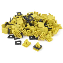 Plastic Bumper Push in Square Hole Rivet Door Trim Clips 100PCS Yellow