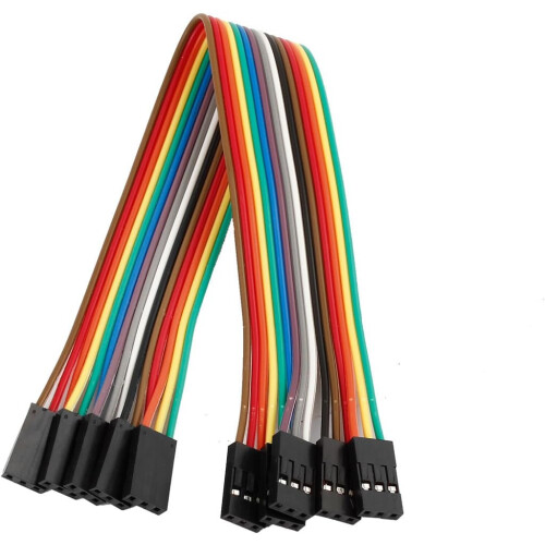 20cm 2.54mm F/F 3 Pin Solderless Flexible Breadboard Jumper Wire 5 Pcs