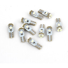 10pcs Ice Blue T5 Wedge 3020 Surface Mount Device 5-LED Bulbs Car Light DC 12V Internal