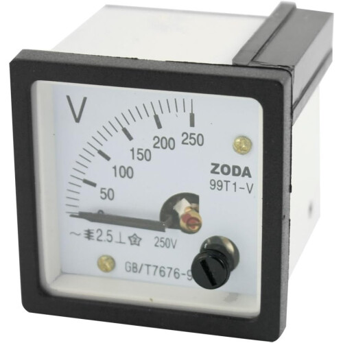 AC 0-250V Class 2.5 Square Analog Volt Panel Mount Meter Gauge