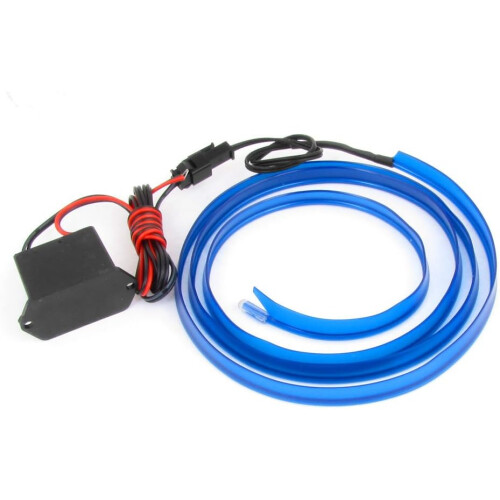 Blue 1M Sewable EL Wire Light Strip with Controller Universal for Car