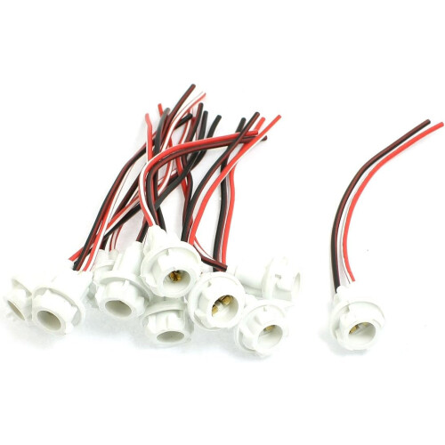 Car Auto T10 W5W 194 LED Light Bulb Socket Holder Wire Connector 10 Pcs