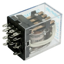 Electromagnetic Relay, HH54P 14 Pin 4PDT, DC 12V Coil, 5 A, 240 VAC, 28 VDC