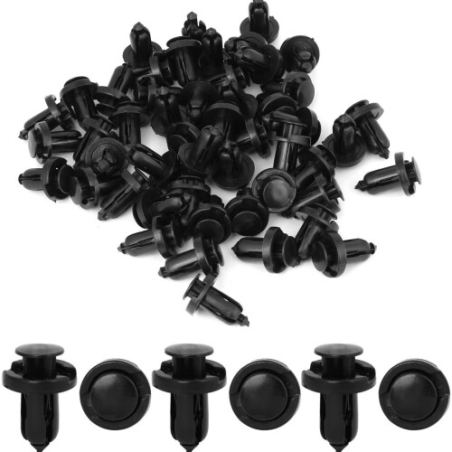 50 Pcs Door Panel Black Rivets Retainer Clip