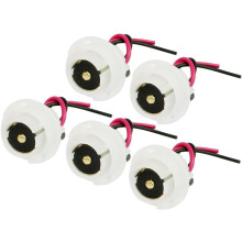 5 Pcs 1156 P21W BA15S LED Bulb Socket Car Light Harness Wire White