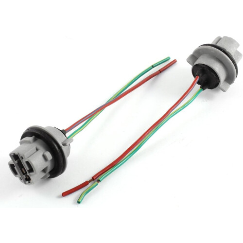 2 Pcs T20 W21W 7440 LED Bulb Socket Car Light Wire