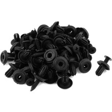 50 Pcs Black Plastic Push Fastener Rivets Clips