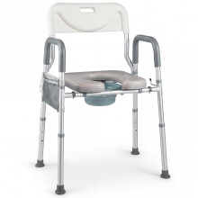 3-in-1 Commode Chair, 5-Height, Removable Bucket