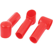 3Pcs PVC Battery Terminal Insulating Protector Covers Red 14mmx10mm