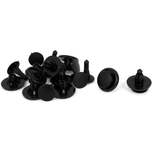 10 Pcs Black Plastic Rivet Clips 6mm x 12mm x 20mm