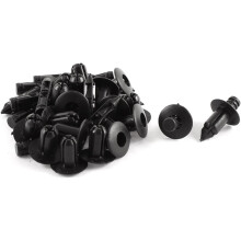 20 Pcs Black Plastic Bumper Clips 6mmx14mmx17mm