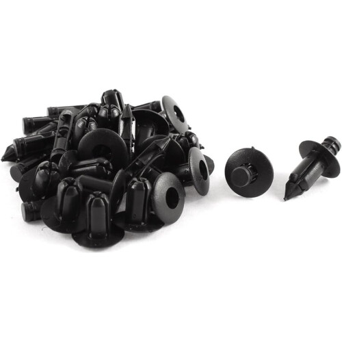 20 Pcs Black Plastic Bumper Clips 6mmx14mmx17mm