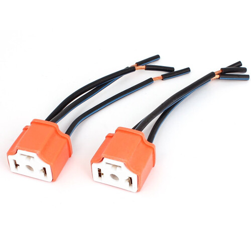 2pcs H4 Bulb Socket Wire Harness Cable Connector