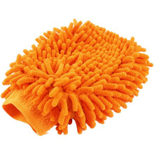 Dual Side Orange Microfiber Car Wash Mitt Glove