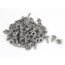 100 Pcs 6mm Hole Dia Plastic Rivet Fastener Clips Gray for Vehicle