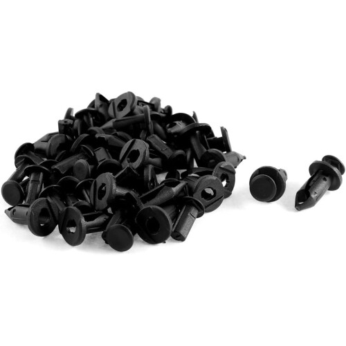30pcs Black Plastic Rivet Clips 9mm x 15mm x 22mm