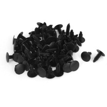 50 Pcs Black Plastic Rivet Clips 5mm x 15mm x 17mm