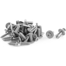 a15092500ux0307 30 Pcs 20mm x 8mm Gray Plastic Push-Type Trim Clip, Pack