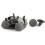 20 Pcs Gray Plastic Splash Clips 7mm x 17mm x 24mm 1