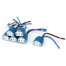 6pcs DC 12V 3-Wires H4 9003 Headlight Lamp Bulb Socket Wiring Harness Connector Pigtail Adapter for Car