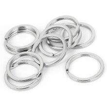 Metal Replacement Portable 2.5cm Dia Ring Keyring Key Chain 10pcs Silver Tone