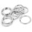 Metal Replacement Portable 2.5cm Dia Ring Keyring Key Chain 10pcs Silver Tone 1