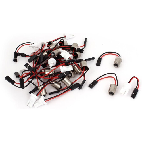 40 Pcs Car Auto T10 BA9S LED Bulb Lamp Light Wire Cable Adapter Socket